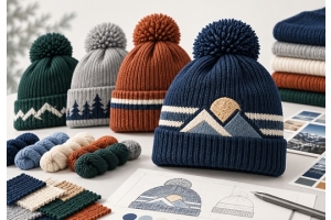 4 verschillende mutsen in verschillende kleuren