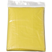 Opvouwbare transparante wegwerp poncho geel