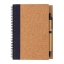 Kurk spiraal notitieboek met pen blauw