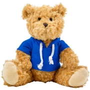Pluche teddybeer met hoodie blauw