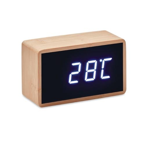 Bamboe klok met LED Miri clock