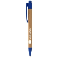 Borneo bamboe balpen naturel/koningsblauw