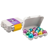 Eierdoosje met 12 paaseitjes lichtgrijs