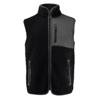 Bicolor teddy fleece bodywarmer Kingsley zwart,l
