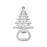 Flesopener Kerstboom mat zilver