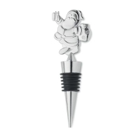 Flessenstop Kerstman mat zilver