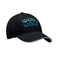 Katoenen baseball pet Singa wit/zwart