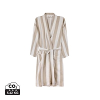 Katoenen hamam badjas S-M beige/wit