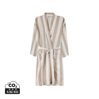 Katoenen hamam badjas L-XL beige/wit