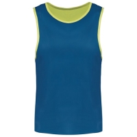 Omkeerbaar multisport-hesje kids fluor geel / royal blauw,10-14