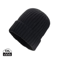 Kennedi AWARE™ Polylana®beanie brede rib zwart