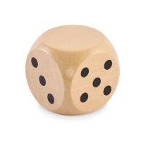Houten dobbelsteen 5 cm Dado hout