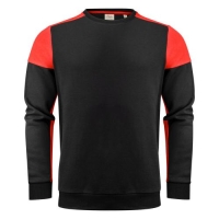 Prime crewneck sweater unisex zwart/rood,l