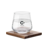 Whiskyglas met onderzetter Drinks transparant