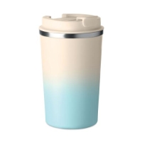Dubbelwandige beker 350 ml Brace gradient babyblauw