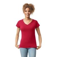 Gildan v-neck dames shirt cherry red,m