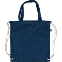 Gerecycled denim rugtas Dex blauw
