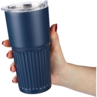 Dubbelwandige RVS drinkbeker 500 ml Kael blauw