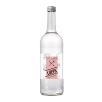 Glazen fles met 750 ml bronwater transparant