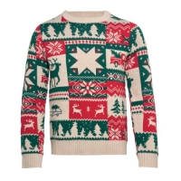Gebreide kersttrui S-M Shimis beige