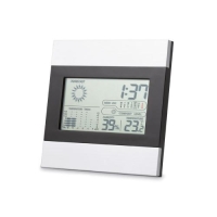 Weerstation en klok Ripper mat zilver