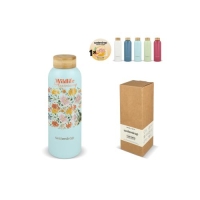 Waterdrop rvs drinkfles bamboe dop 600 ml