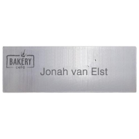 Persoonlijke naambadge met magneetsluiting zilverkleurig