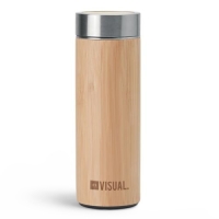 RVS thermosfles bamboe