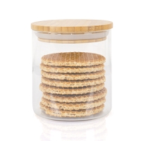 Glazen snoeppot stroopwafels standaard