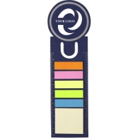 Boekenlegger met memostickers blauw