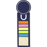Boekenlegger met memostickers blauw