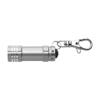 Sleutelhanger met aluminium zaklampje zilver