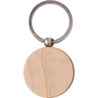 Houten sleutelhanger rond bruin,rond