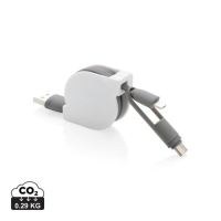 3-in-1 kabel met rolmechanisme wit
