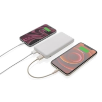 High density 10.000 mAh zakformaat powerbank wit
