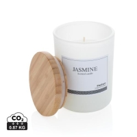 Ukiyo luxe geurkaars met bamboe deksel wit