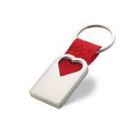Metalen sleutelhanger Bonheur rood