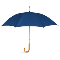 23 inch paraplu met houten handvat blauw