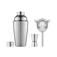 Chroomkleurige cocktailset glanzend zilver