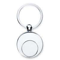 Sleutelhanger met munt glanzend zilver