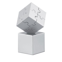 Metalen 3D puzzel Kubzle mat zilver