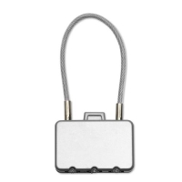 Kofferslot Threecode mat zilver