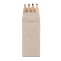 4 mini kleurpotloden in doosje beige