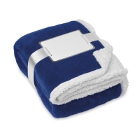 Koraal fleecedeken met voering blauw