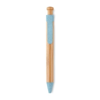 Balpen van bamboe tarwe blauw
