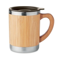 Dubbelwandige drinkbeker Mokka hout