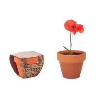 Potje Klaproos Red poppy hout