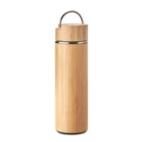 Dubbelwandige thermosfles 480 ml Evy hout