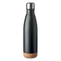Dubbelwandige fles Aspen cork 600 ml zwart