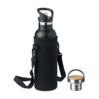 Dubbelwandige drinkfles 700ml Tiksi zwart